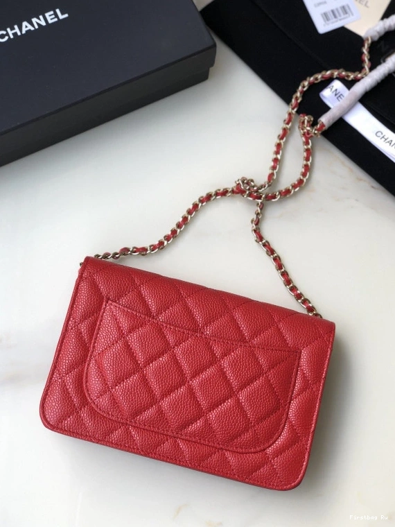 Firstbag Ru HARDWARE WALLET WITH CHANEL GOLD CAVIAR CHAIN 0730
